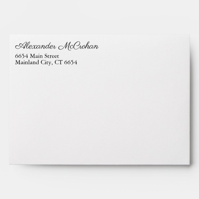 Elegant Script Typography Return Address Mailing Envelope (Front)
