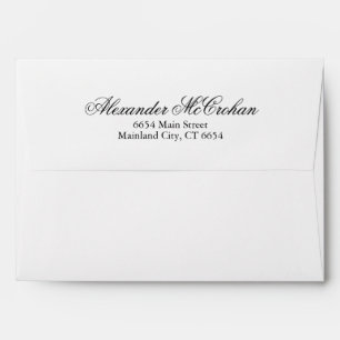 Elegant Script Typography Return Address Mailing Envelope