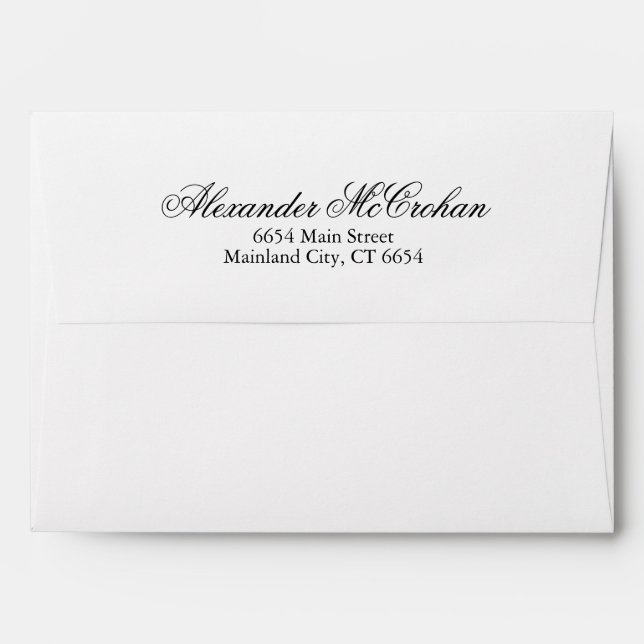 Elegant Script Typography Return Address Mailing Envelope (Back (Top Flap))