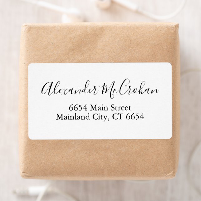 Elegant Script Typography Shipping Address Label (Insitu)