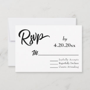 Elegant Script Typography, Simple Wedding RSVP Card