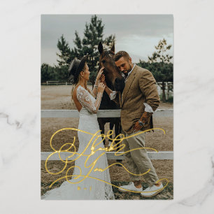 Elegant Script Typography Thank You Photo Wedding