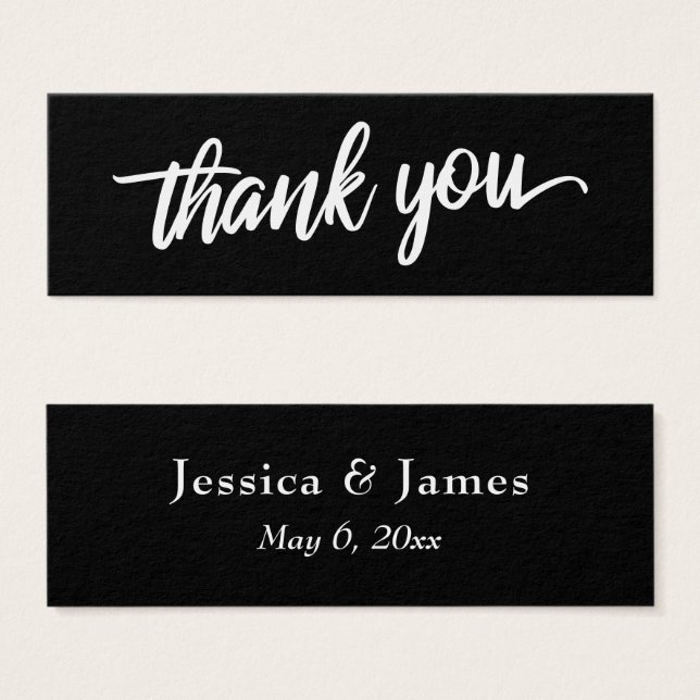 Elegant Script Typography Thank You Wedding Favour (Front & Back)
