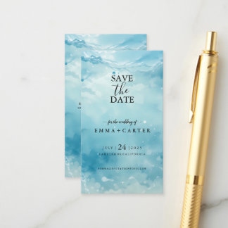 Elegant Script Under Sea the Save the Date Enclosure Card