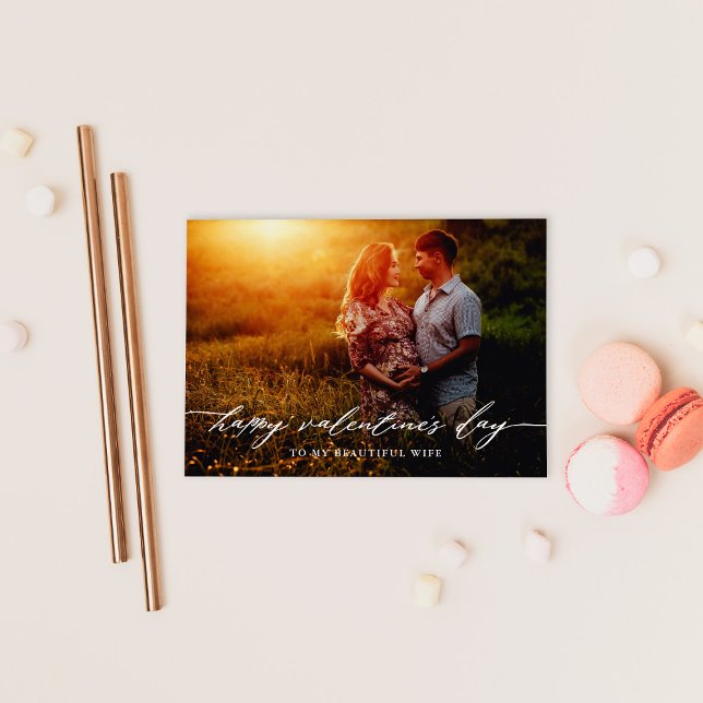 Elegant Script Valentine's Day Photo Overlay Card (Creator Uploaded)
