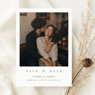Elegant Script Vintage Photo Wedding Save The Date