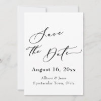 Elegant Script w/ Red Poppies Save the Date Card