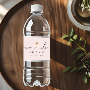 Elegant Script We Do Wedding Water Bottle Labels