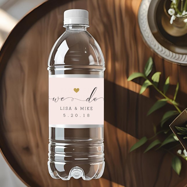 Elegant Script We Do Wedding Water Bottle Labels (Creator Uploaded)