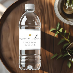 Elegant Script We Do Wedding Water Bottle Labels