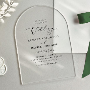 Elegant Script Wedding Acrylic Invitations
