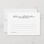 Elegant Script Wedding Advice and Wishes Card<br><div class="desc">Add a personal touch to your wedding with an elegant wedding advice and wishes card. This advice card features title in black modern elegant calligraphy font style and details in black sans serif font style on white background. Perfect for wedding, baby shower, birthday party, bridal shower, bachelorette party and any...</div>