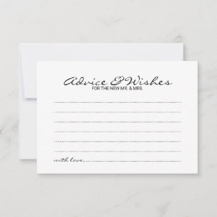 Elegant Script Wedding Advice and Wishes Card