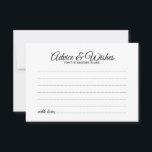 Elegant Script Wedding Advice and Wishes Card<br><div class="desc">Add a personal touch to your wedding with an elegant wedding advice and wishes card. This advice card features title in black modern elegant calligraphy font style and details in black sans serif font style on white background. Perfect for wedding, baby shower, birthday party, bridal shower, bachelorette party and any...</div>