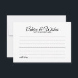 Elegant Script Wedding Advice and Wishes Card<br><div class="desc">Add a personal touch to your wedding with an elegant wedding advice and wishes card. This advice card features title in black modern elegant calligraphy font style and details in black sans serif font style on white background. Perfect for wedding, baby shower, birthday party, bridal shower, bachelorette party and any...</div>