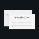 Elegant Script Wedding Advice and Wishes Card<br><div class="desc">Add a personal touch to your wedding with an elegant wedding advice and wishes card. This advice card features title in black modern elegant calligraphy font style and details in black modern sans serif font style on white background. Perfect for wedding, baby shower, birthday party, bridal shower, bachelorette party and...</div>