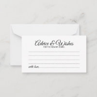 Elegant Script Wedding Advice and Wishes Card