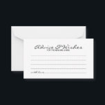 Elegant Script Wedding Advice and Wishes Card<br><div class="desc">Add a personal touch to your wedding with an elegant wedding advice and wishes card. This advice card features title in black modern elegant calligraphy font style and details in black modern sans serif font style on white background. Perfect for wedding, baby shower, birthday party, bridal shower, bachelorette party and...</div>