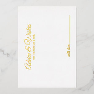 Elegant Script Wedding Advice and Wishes Gold