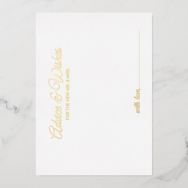 Elegant Script Wedding Advice and Wishes Gold (Front)