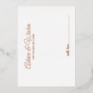 Elegant Script Wedding Advice and Wishes Rose Gold