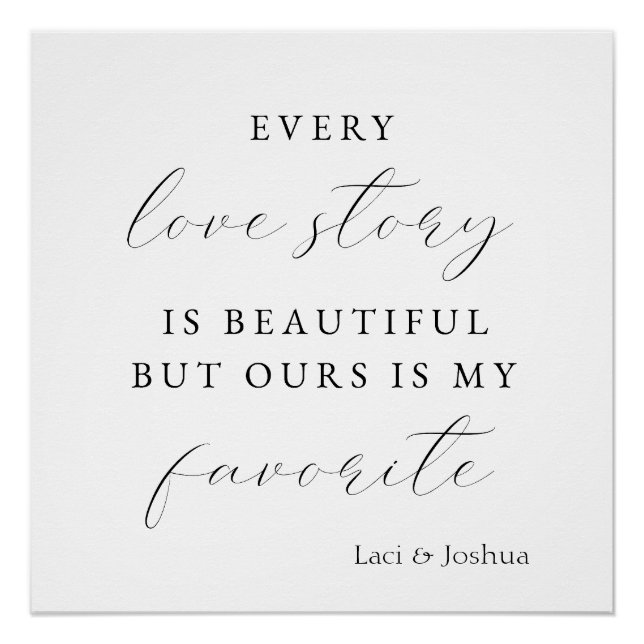 Elegant Script Wedding Backdrop –  Poster (Front)