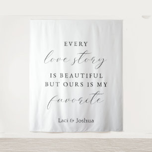 Elegant Script Wedding Backdrop –  Tapestry