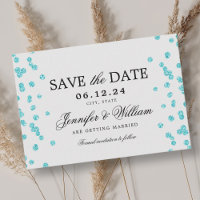 Elegant Script Wedding Confetti Turquoise