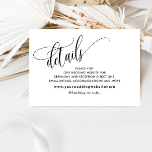 Elegant Script Wedding Details/ Website Enclosure RSVP Card