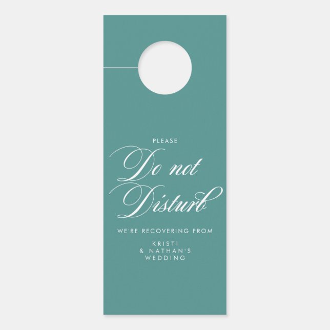 Elegant Script Wedding Do Not Disturb Sign (Front)