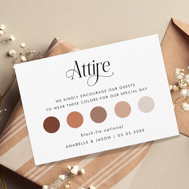 Elegant Script Wedding Dress Code Guest Attire Enclosure Card (Creator Uploaded)