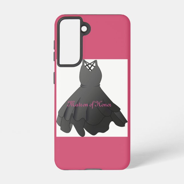 Elegant Script Wedding Dress Matron of Honor Samsung Galaxy S21 Case (Back)