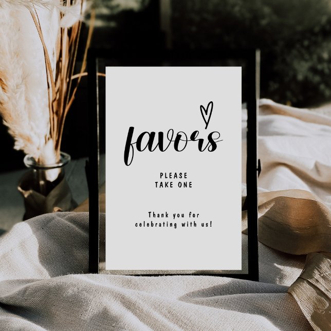 Elegant Script Wedding Favours Please Take One Pedestal Sign (Creator Uploaded)