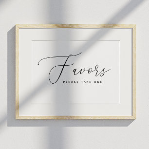 Elegant Script Wedding Favours Sign Please Take On