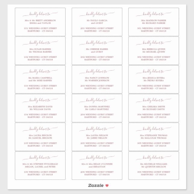 Elegant Script Wedding Guest Address Label (Sheet)