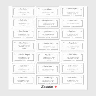 Elegant Script Wedding Guest Address Labels