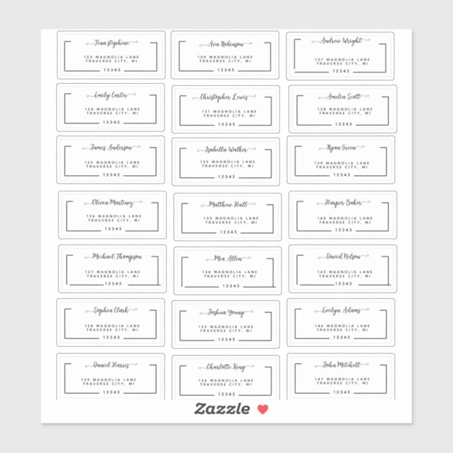 Elegant Script Wedding Guest Address Labels (Sheet)
