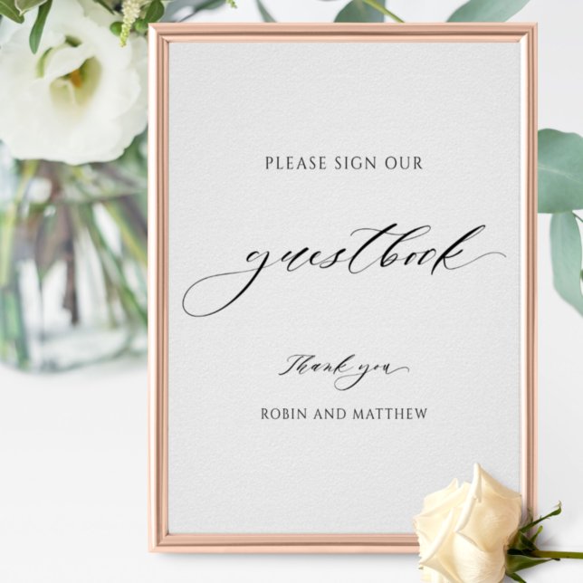 Elegant Script Wedding Guestbook Sign (Creator Uploaded)
