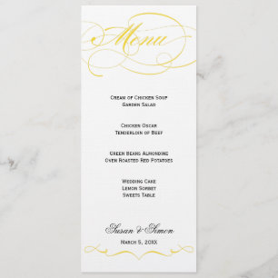 Elegant Script Wedding Menu - Yellow