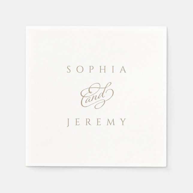 Elegant Script Wedding Napkin (Front)