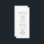 Elegant Script Wedding Program<br><div class="desc">This elegant script wedding program is perfect for a simple wedding. The minimalist black and white design features fancy romantic typography with modern glam style. Customisable in any colour. Keep the design minimal and classy, as is, or personalise it by adding your own graphics and artwork. Include the name of...</div>