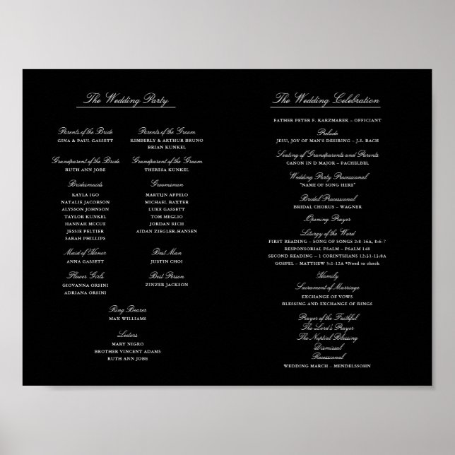 Elegant Script Wedding Program Inside Download Poster (Front)
