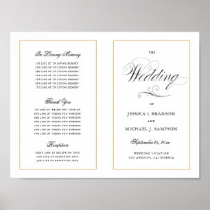 Elegant Script Wedding Program Outside Download Poster