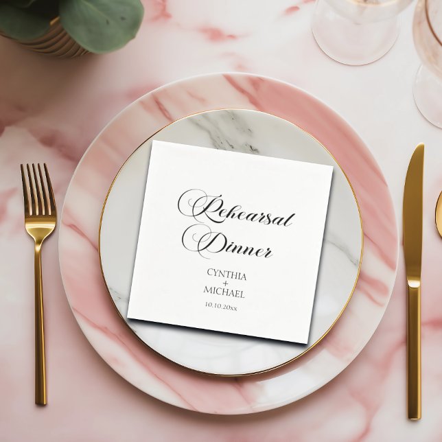 Elegant Script Wedding Rehearsal Dinner Napkin (Creator Uploaded)