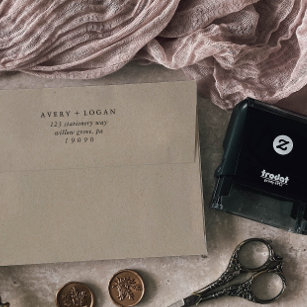 Elegant Script Wedding Return Address Self-inking Stamp
