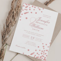 Elegant Script Wedding Rose Gold Confetti QR RSVP