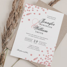 Elegant Script Wedding Rose Gold Glitter Confetti