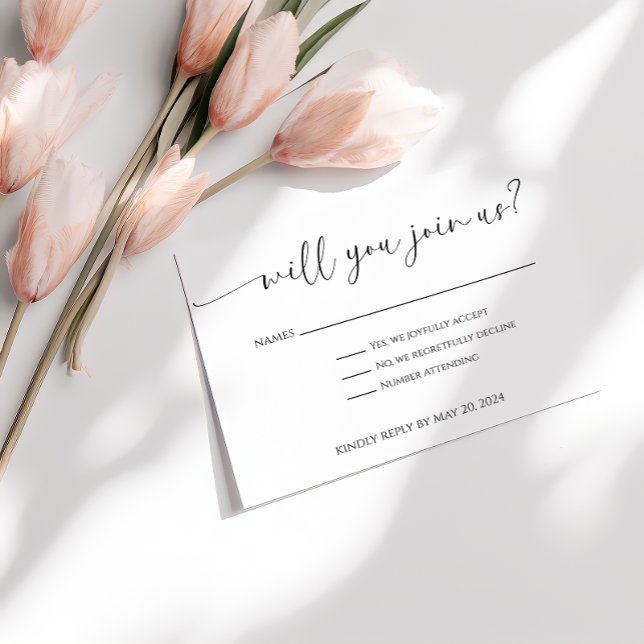 Elegant Script Wedding RSVP Card (Creator Uploaded)