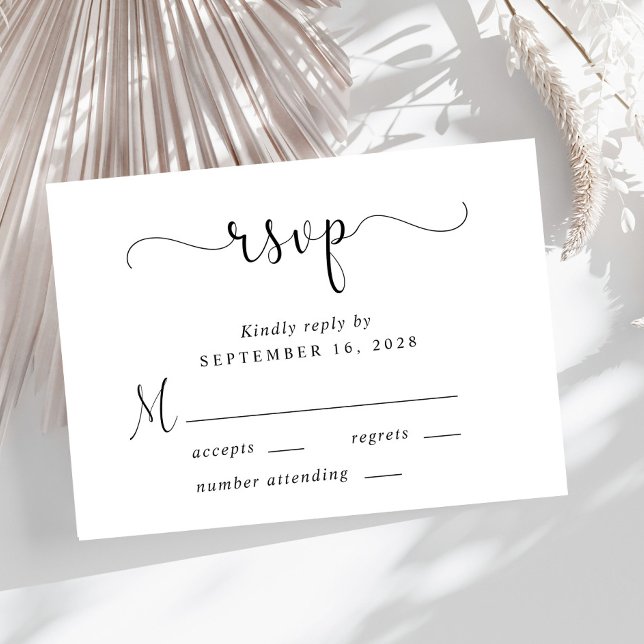 Elegant Script Wedding RSVP Card (Creator Uploaded)