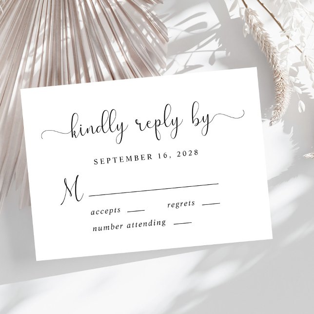 Elegant Script Wedding RSVP Card (Creator Uploaded)